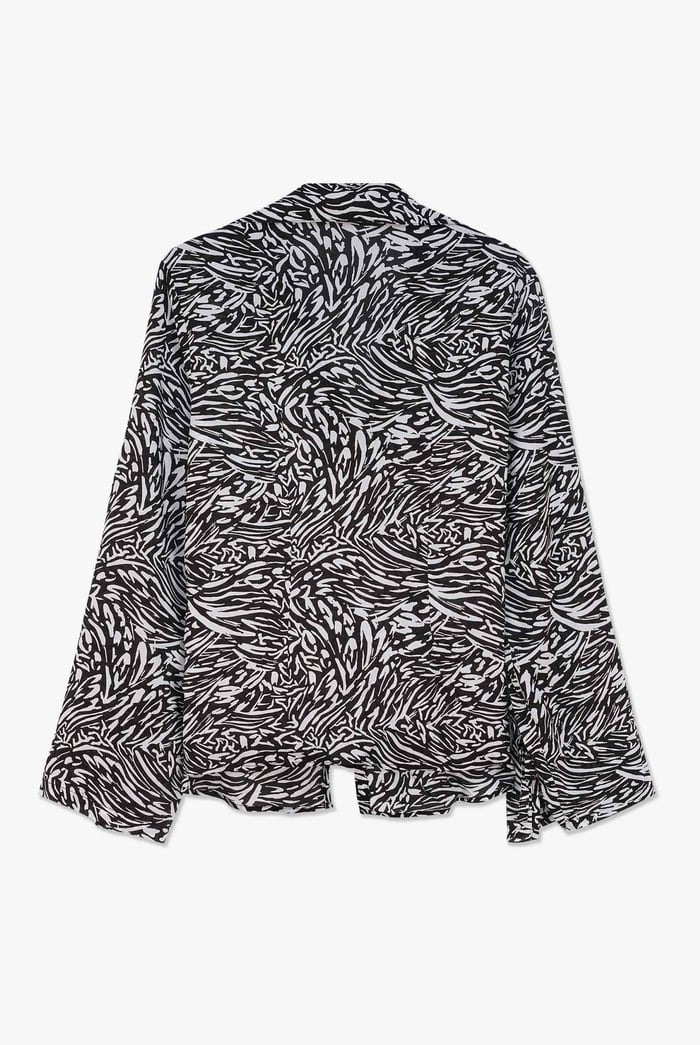 Tie Open Front Viscose Blouse