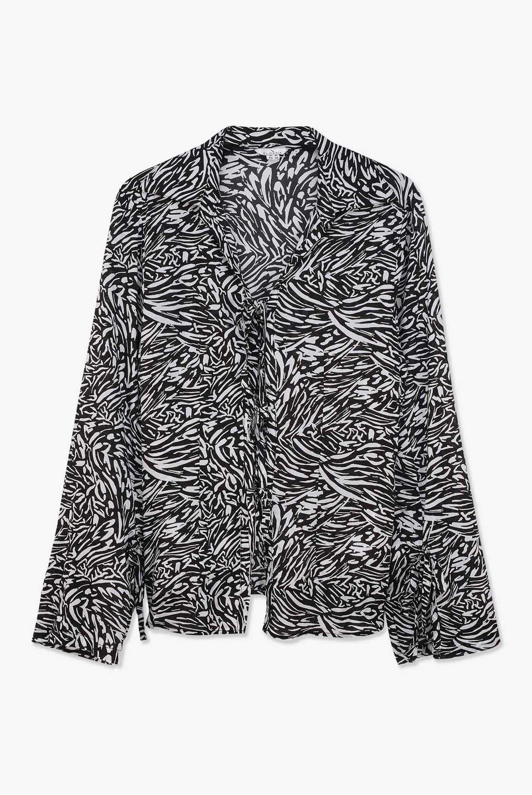 Tie Open Front Viscose Blouse