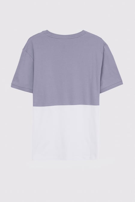 Grey Cut & Sew Colour Block T-Shirt