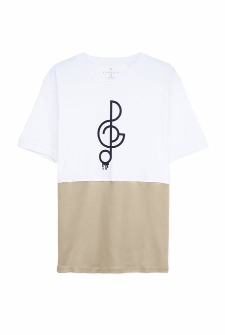Grey Cut & Sew Colour Block T-Shirt