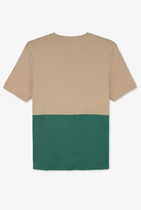 Green Cut & Sew Colour Block T-Shirt