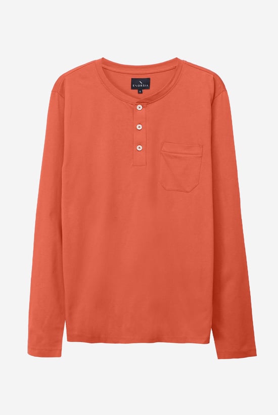 Half Placket Long Sleeve T-Shirt