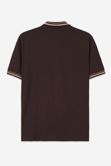 Brown Red/Pink Tipped Polo Shirt