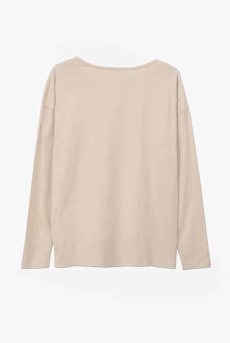 Cream Post Card Printed T-Shirt
