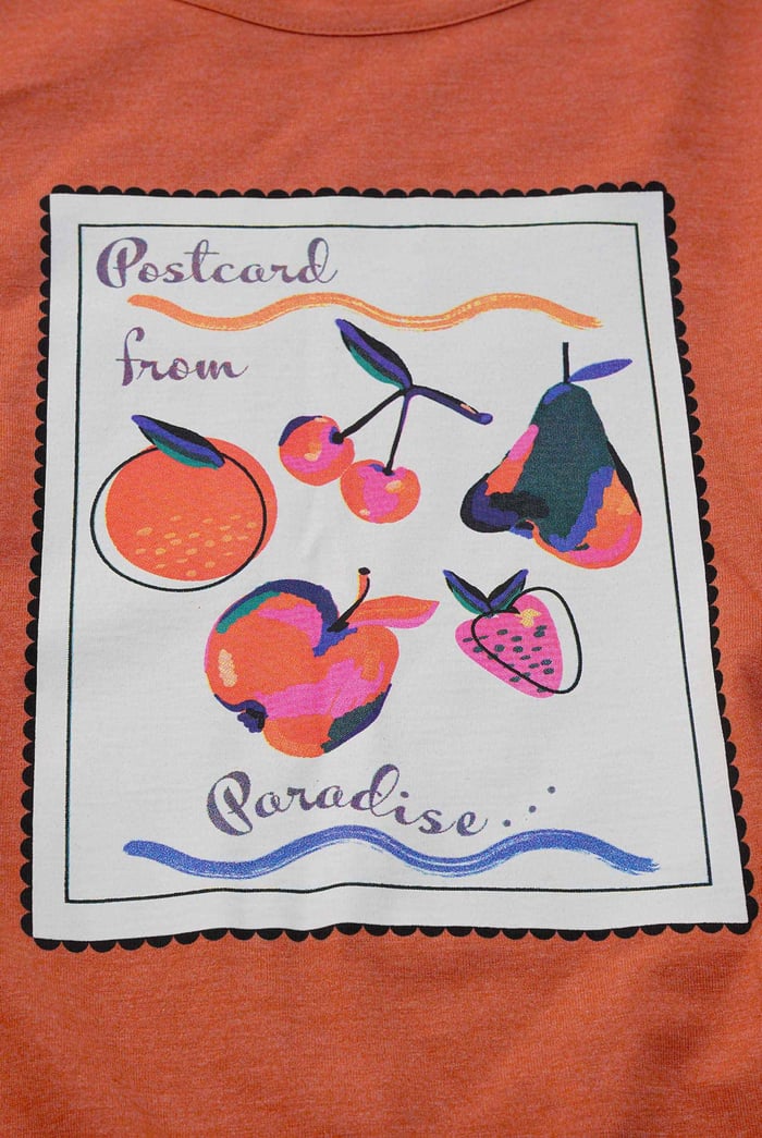 Post Card Printed T-Shirt