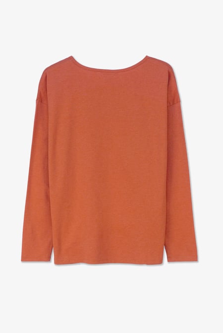 Orange Post Card Printed T-Shirt