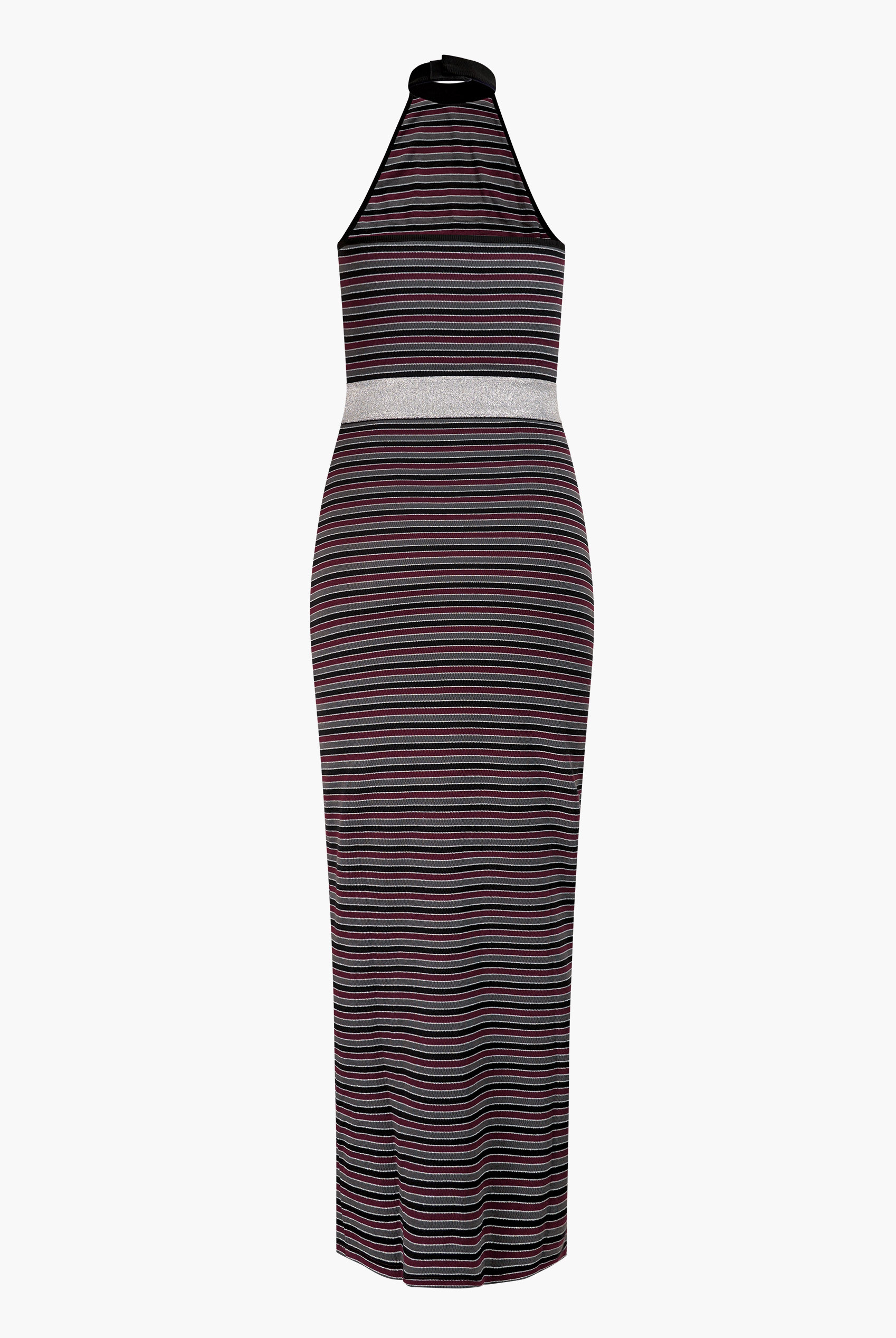 Halter Neck Open Back Rib Long Dress