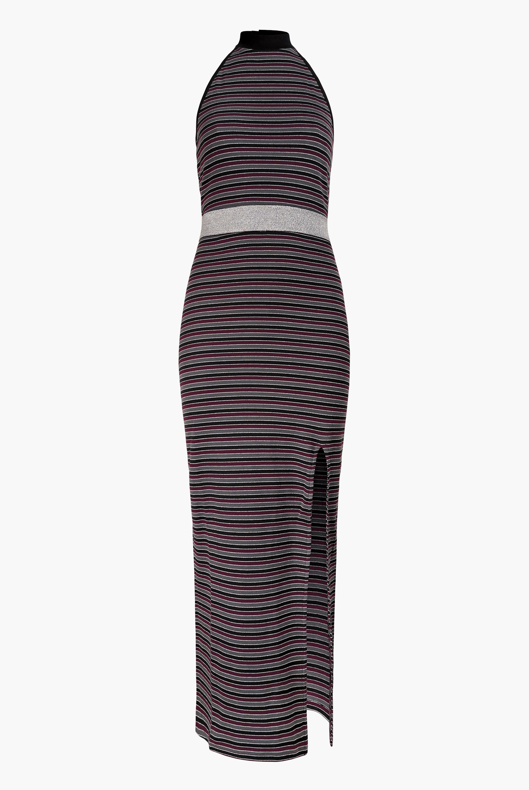 Halter Neck Open Back Rib Long Dress