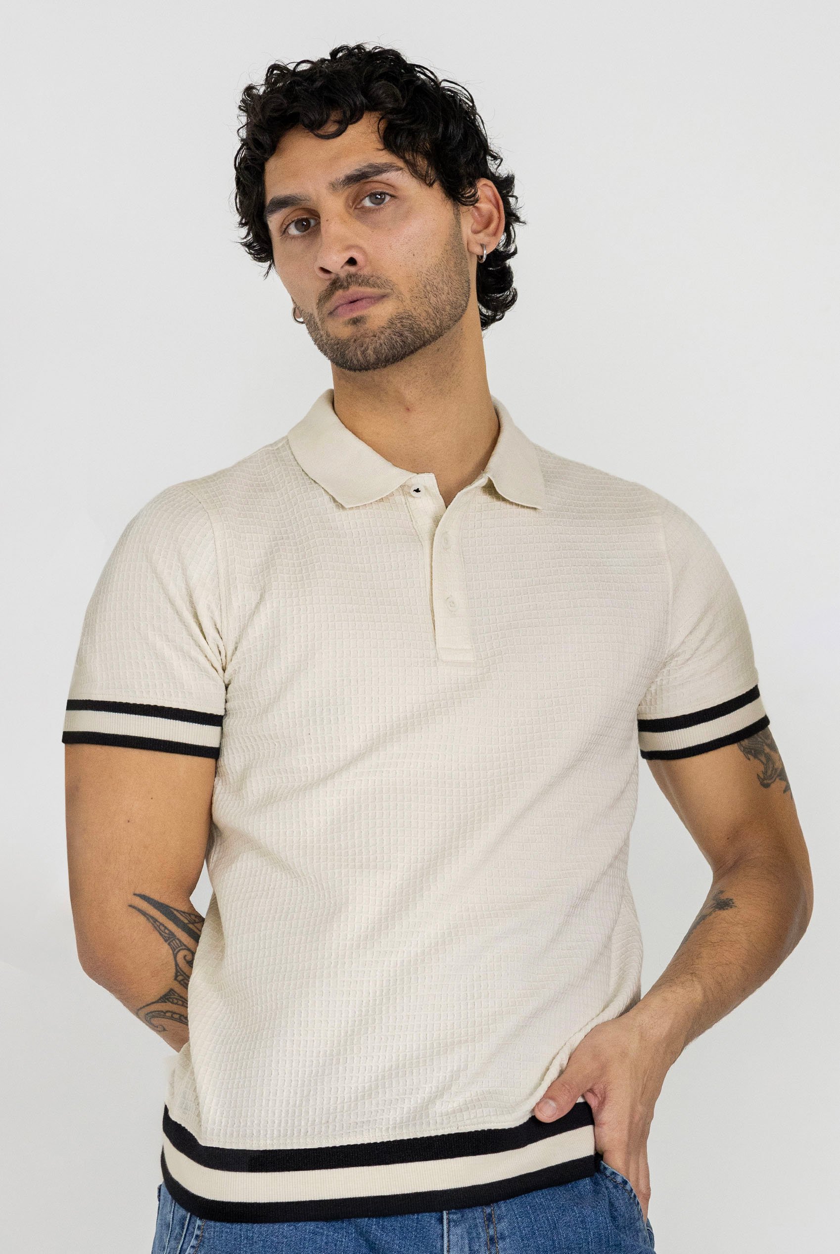 Men's Premium Polo Shirt With Stripe Rib