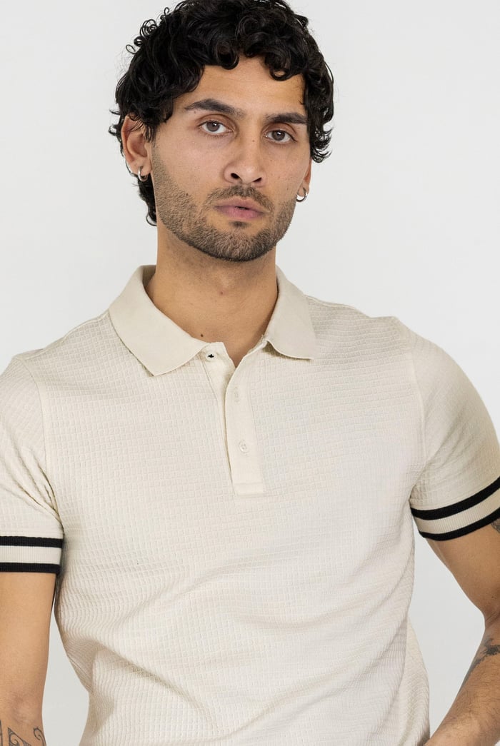 Men's Premium Polo Shirt With Stripe Rib
