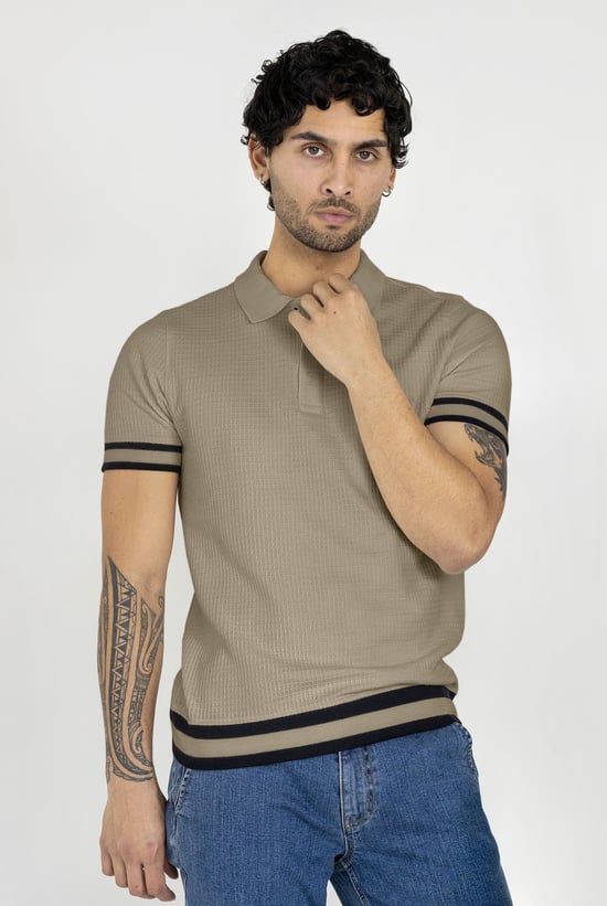 Men's Premium Polo Shirt With Stripe Rib
