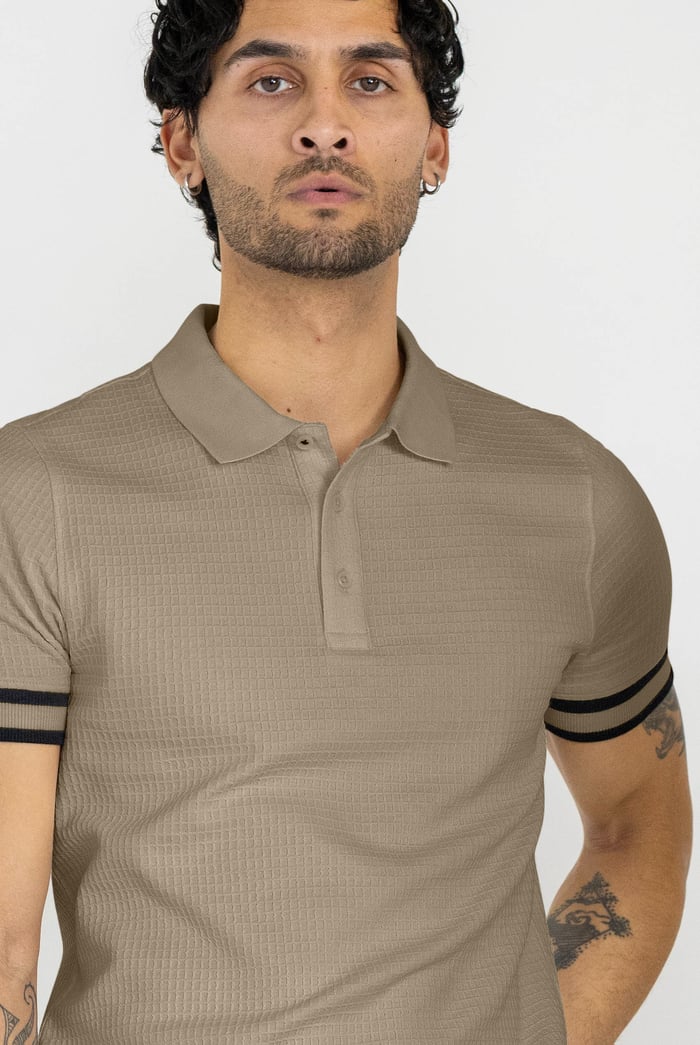 Men's Premium Polo Shirt With Stripe Rib