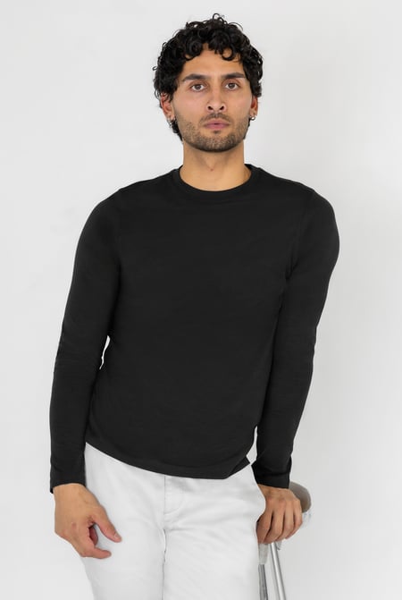 Black Premium Combed Cotton Long Sleeve T-Shirt