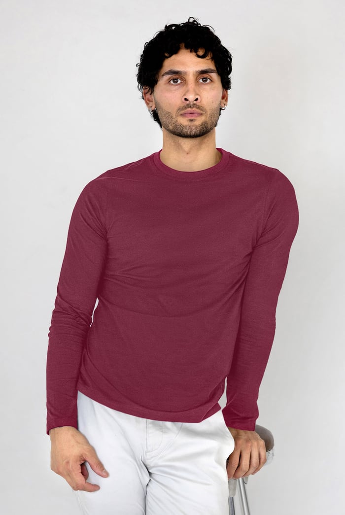Men's Long Sleeve Cotton T-Shirt 2 Pack