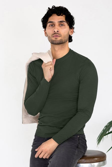 Men's Long Sleeve Cotton T-Shirt 2 Pack