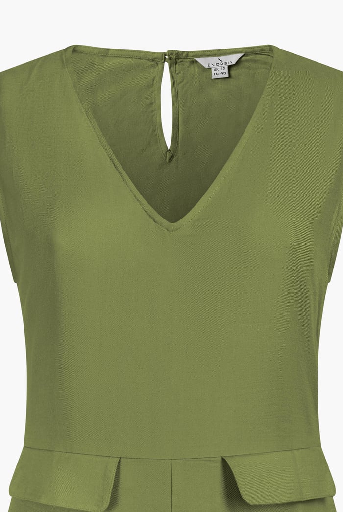 V-Neck Sleeveless Viscose Playsuit