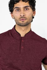 Band Collar Interlock Polo Shirt