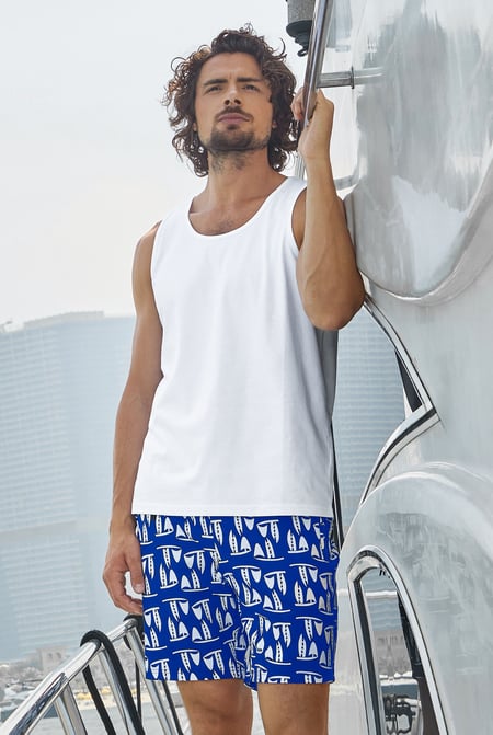 Black Printed Shorts With Zip Pocket