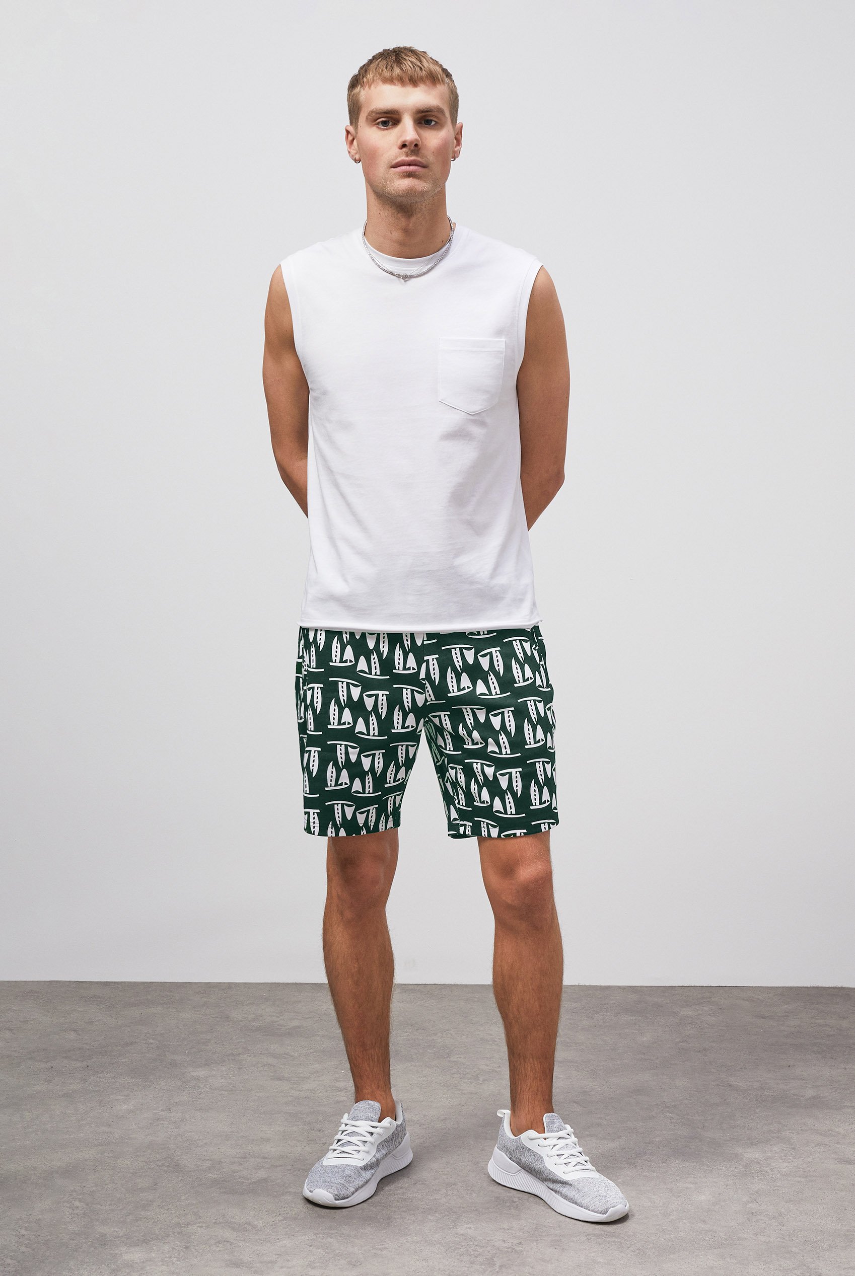 Printed Shorts With Zip Pocket