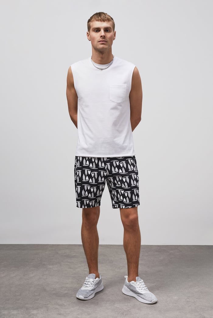 Printed Shorts With Zip Pocket