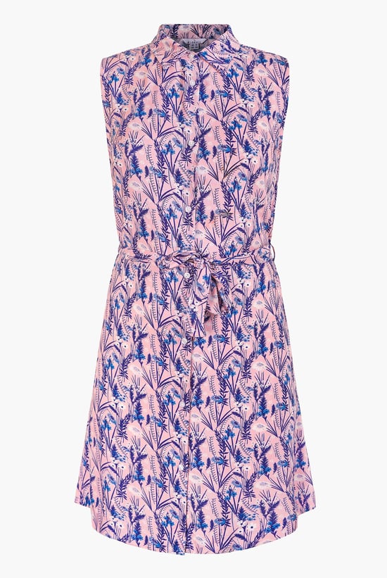 Wild Garden Print Button-Through Shirt Dress