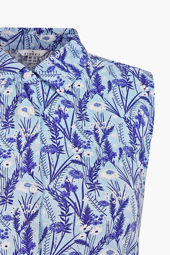 Wild Garden Print Button-Through Shirt Dress