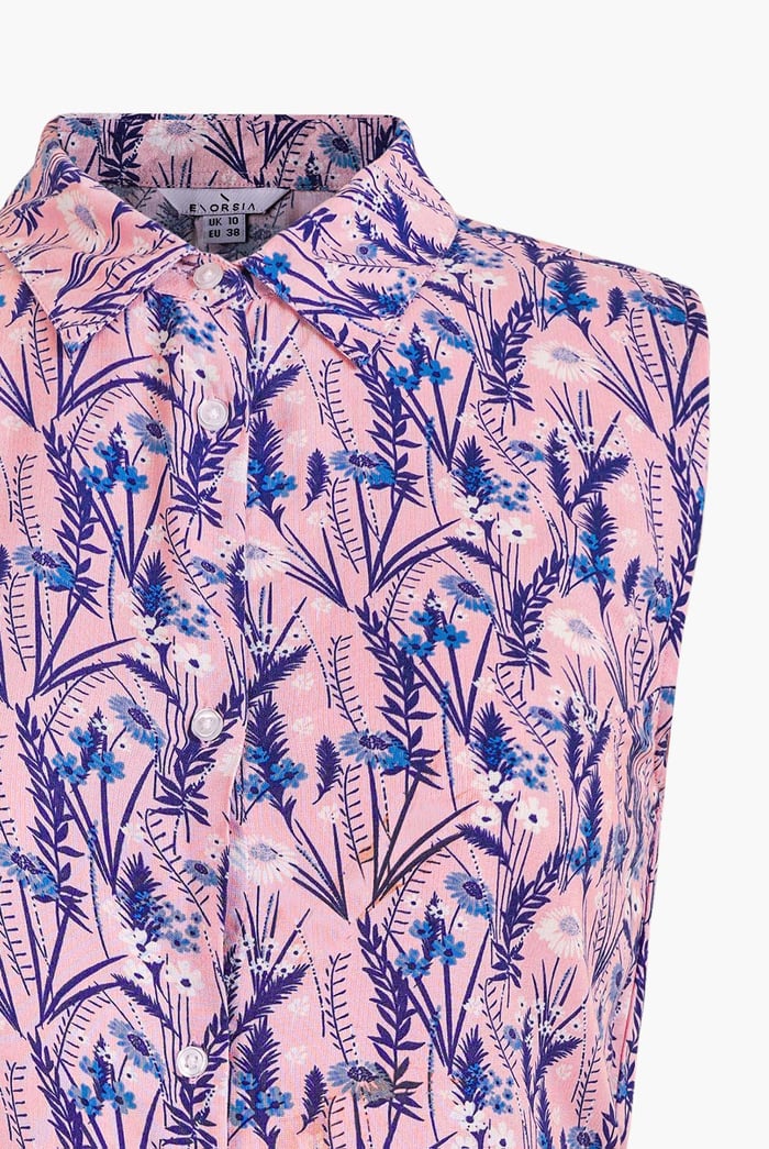 Wild Garden Print Button-Through Shirt Dress
