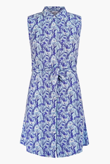 Pink Wild Garden Print Button-Through Shirt Dress