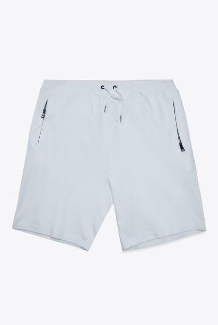 Mens White Jersey Shorts With Zip Pocket