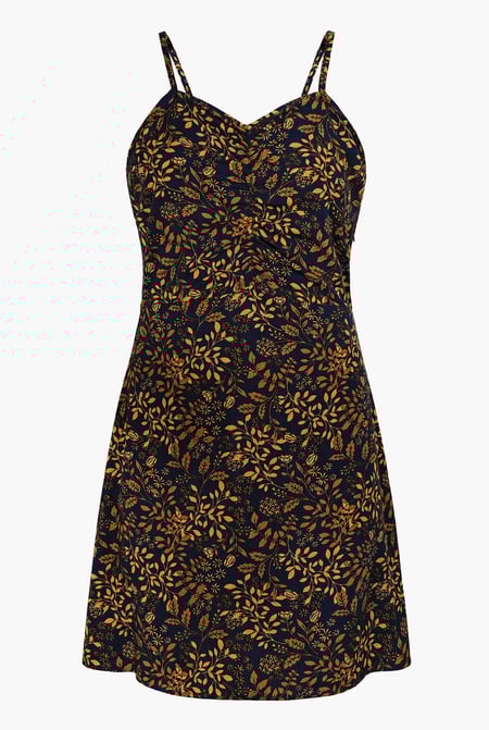 Women's Green Cami Mini Dress with Ruched Front