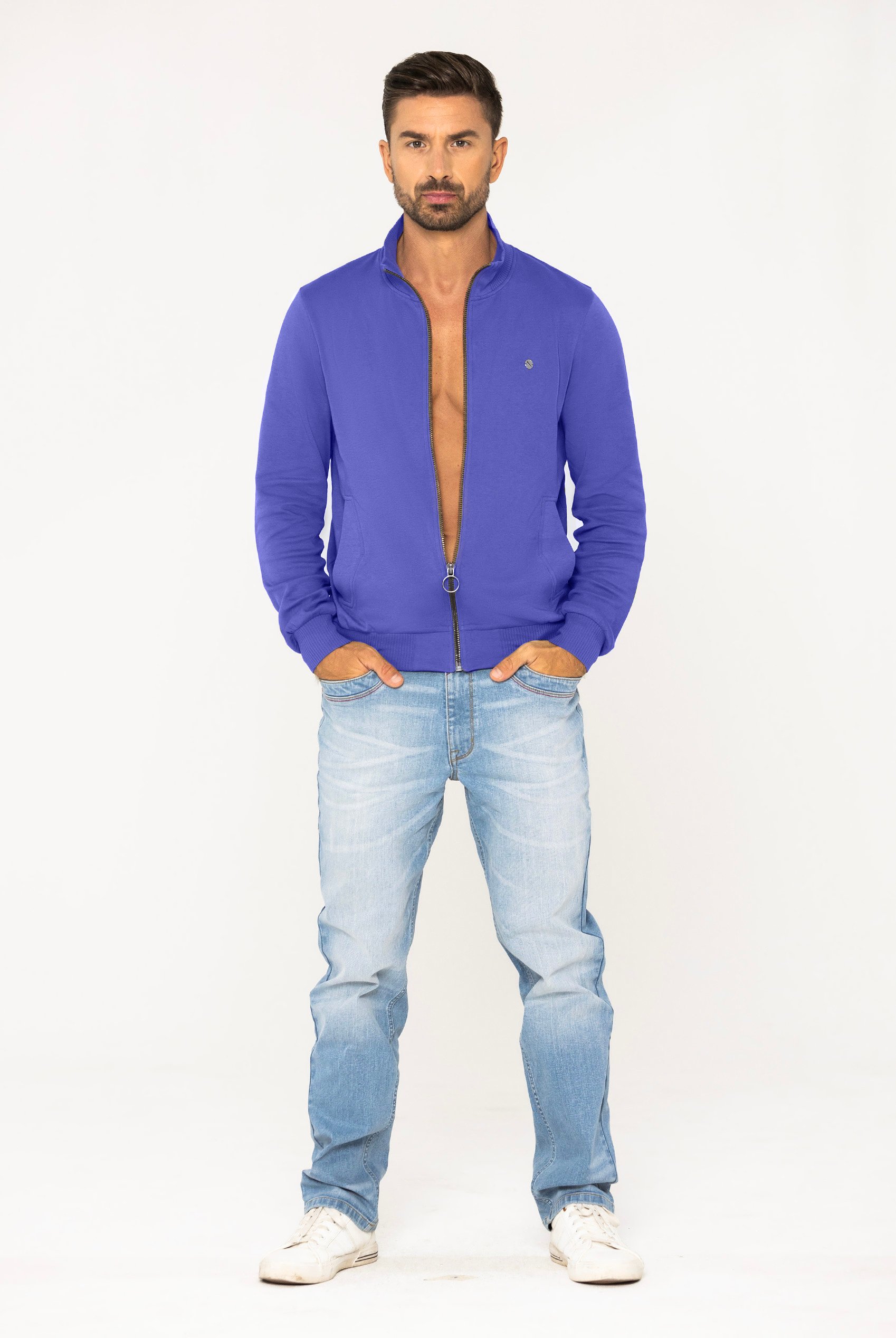 Zip Through Varsity Bomber Jacket