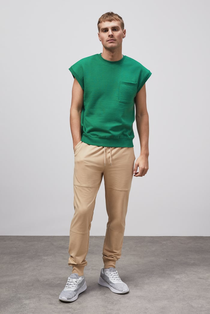 Crew Neck Sleeveless Sweatshirt