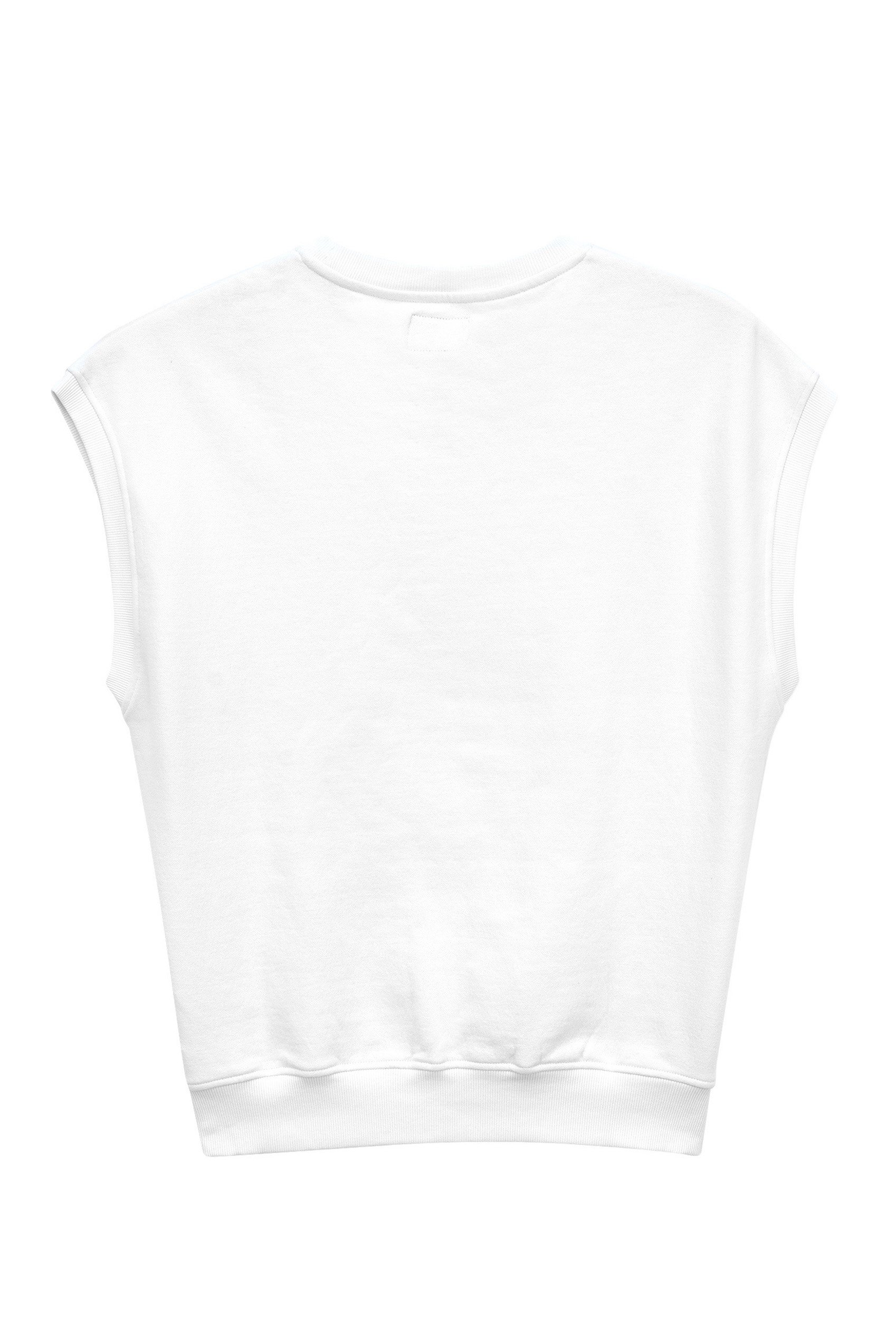 Crew Neck Sleeveless Sweatshirt
