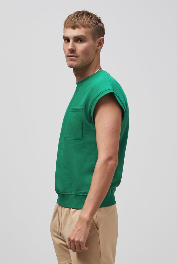 Crew Neck Sleeveless Sweatshirt