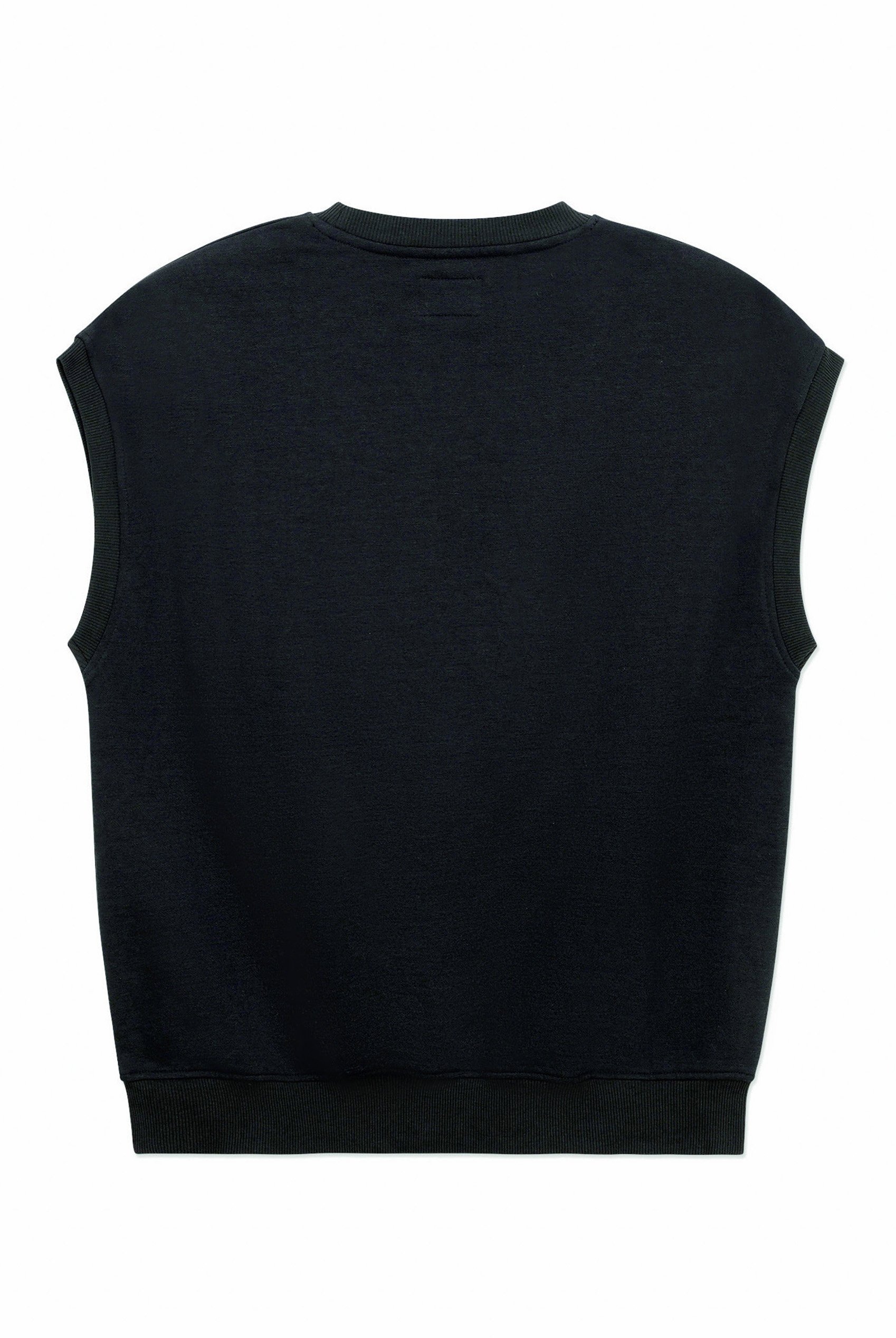 Crew Neck Sleeveless Sweatshirt
