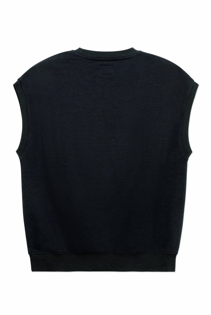 Crew Neck Sleeveless Sweatshirt