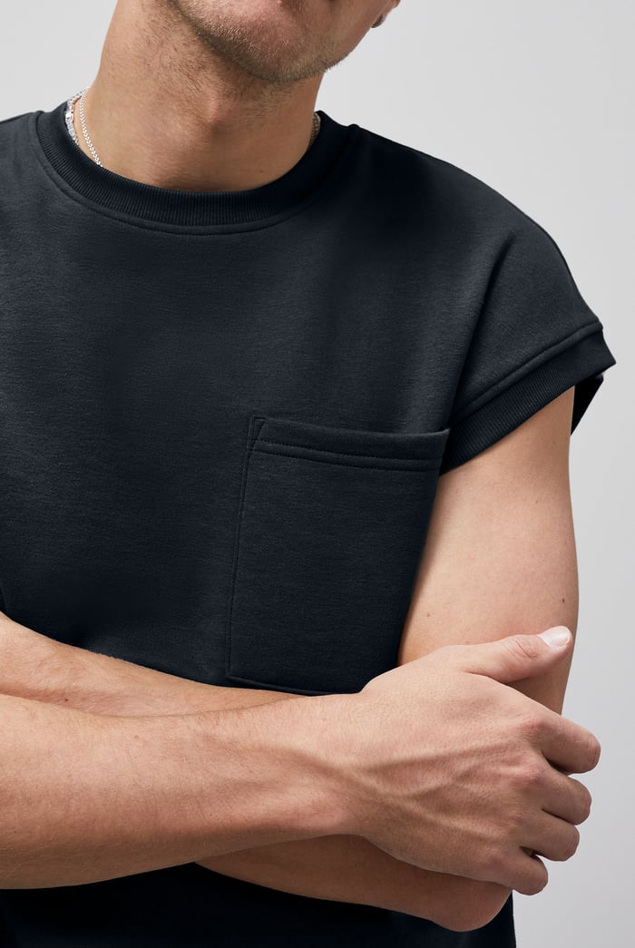 Crew Neck Sleeveless Sweatshirt