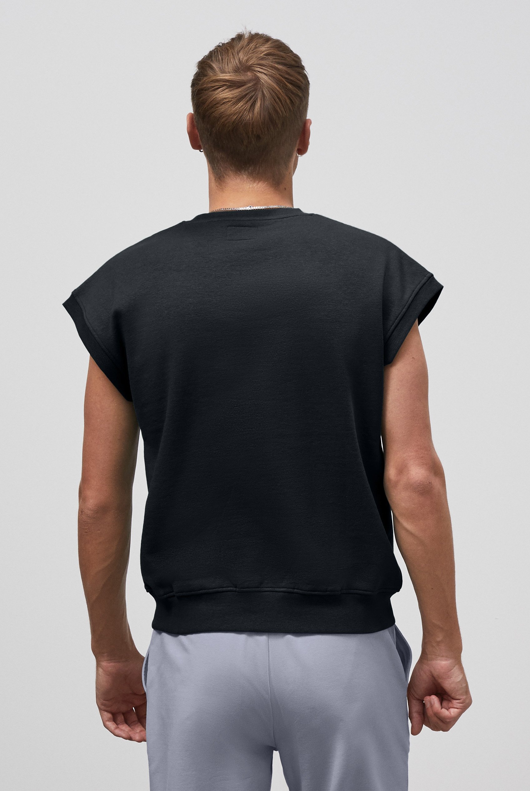 Crew Neck Sleeveless Sweatshirt