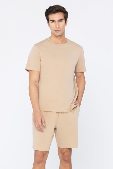 Mens Blue Regular Fit T-Shirt & Shorts Set