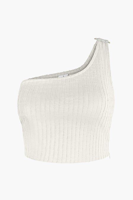 One Shoulder Crop Vest Top