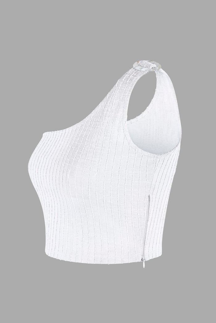 One Shoulder Crop Vest Top