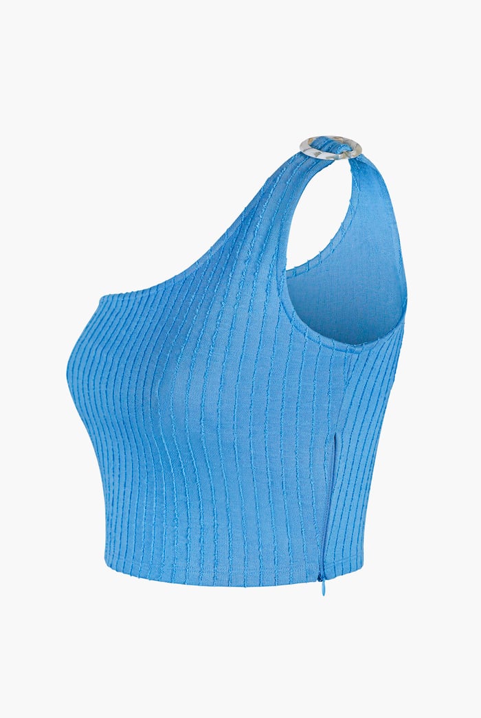 One Shoulder Crop Vest Top