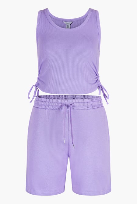 Blue Lounge Set with Ruched Details