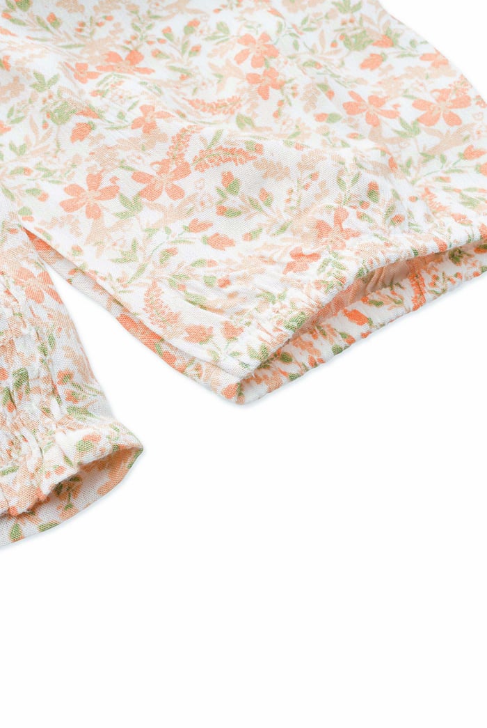 Floral Bardot Smocked Crop Top