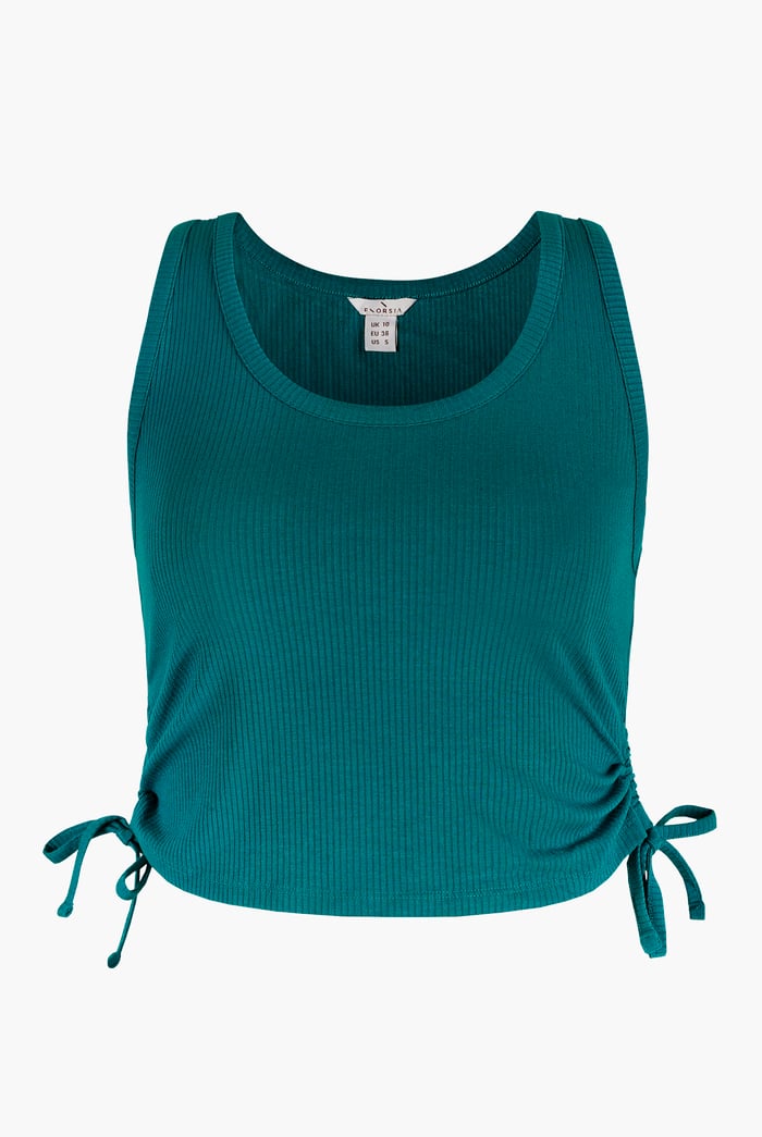 Ruched Rib Vest Tank Top