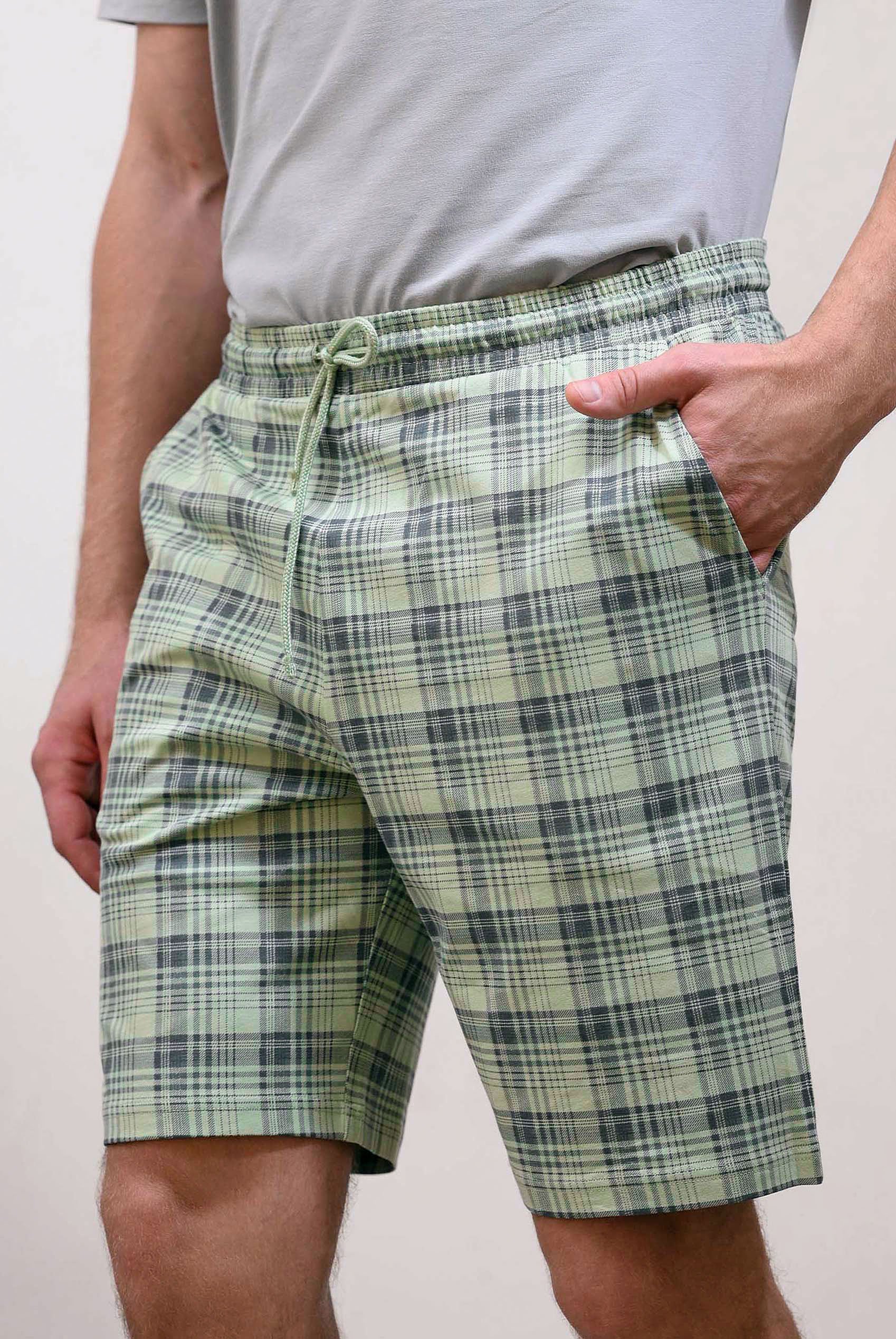 Check Print Jersey Shorts