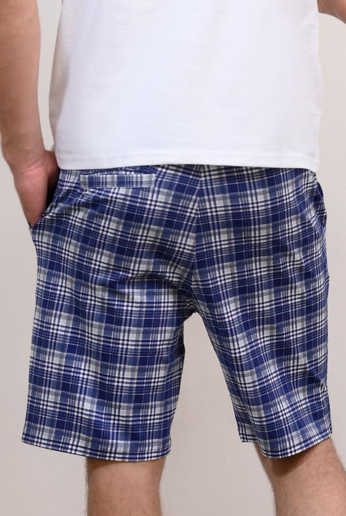 Check Print Jersey Shorts