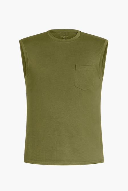 Mens Green Muscle Tank Top Vest