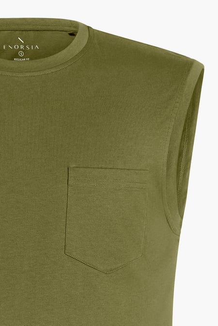 Mens Green Muscle Tank Top Vest