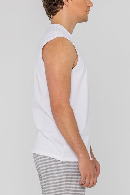 Mens White Muscle Tank Top Vest